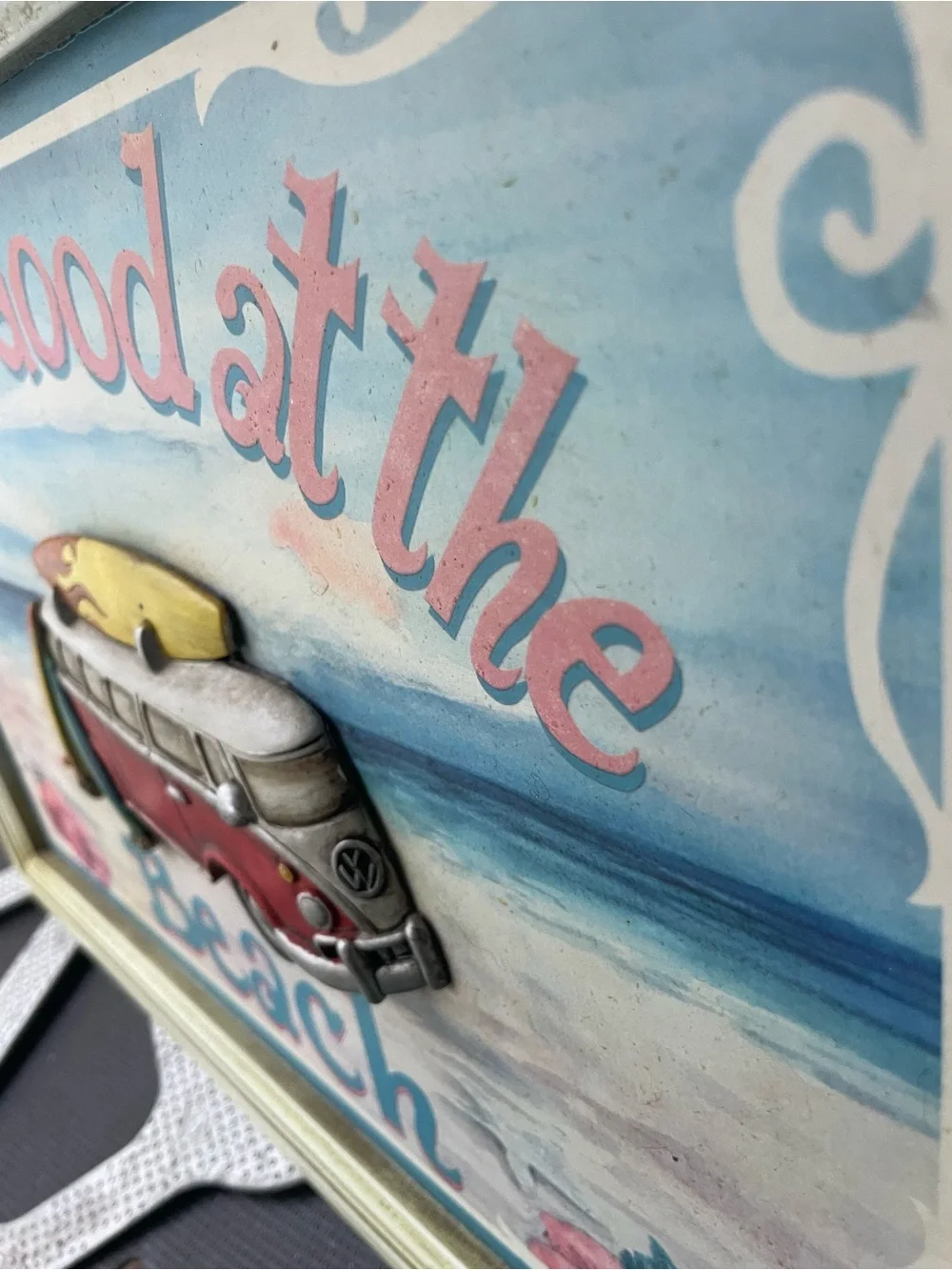 Life Is Good at the Beach Wall Art - Green and Blue Coastal Sign